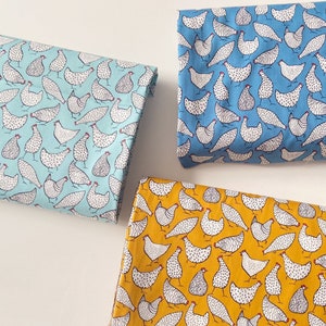 110cm wide Chicken print fabric, 100% cotton fabric,Okeo tex Bird fabric, Bird print material