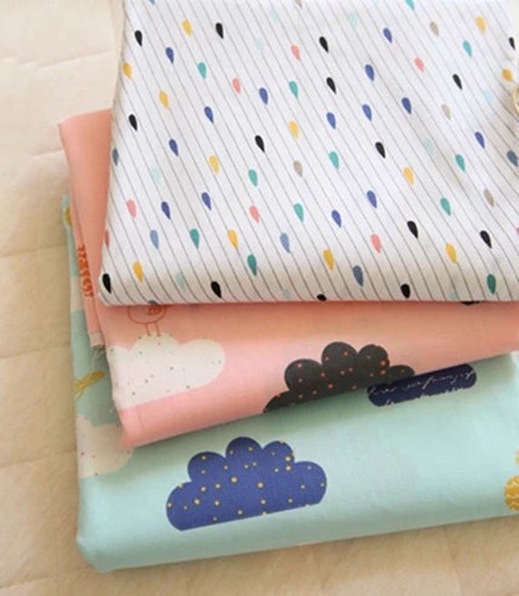 CREAM MULTI Meter//Fat Quarter//FQ//Square Cotton Fabric Cute Retro Polka Dots Spot