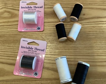 Invisible thread, nylon thread, 100% cotton thread, sewing thread, polyester thread, haberdashery