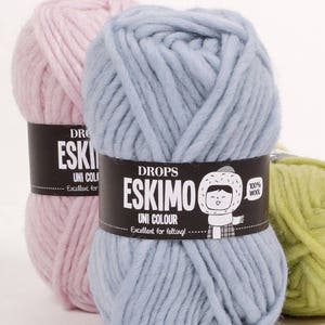 Garnstudio DROPS Eskimo Super Bulky yarn(14ply) 50g, 100% wool, feltable knitting yarn