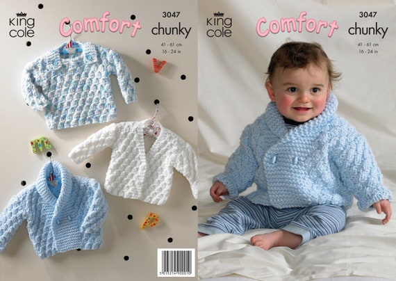 King cole Childrens Aran Knitting Pattern 2906:Sweaters /& Jackets with//out Hoods