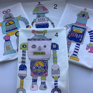 Robot fabric panels, cushion fabric, kids fabric, boys fabric,