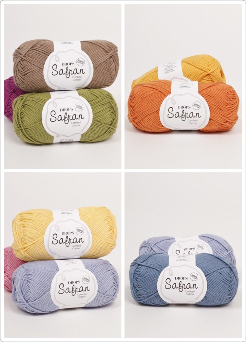 Garnstudio DROPS Safran Yarn 100 cotton Yarns 5 Etsy