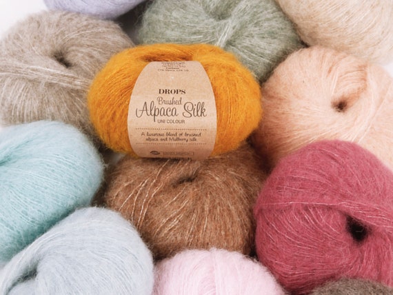 Drops Brushed Alpaca Silk Yarn10ply 25g Alpaca Wool Etsy