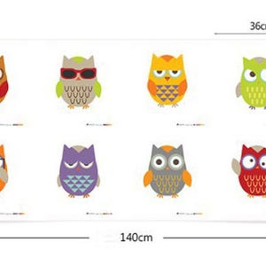 Owl print linen panel fabric with 2 owls/animal printed fabric/cushion fabric, childrens fabric, sold per panel image 7