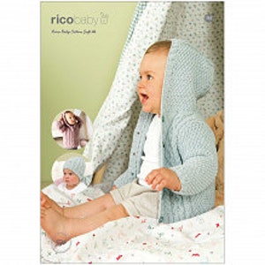 Rico Baby DK knitting pattern no 531, Babys Hooded Cable Cardigan and Hat