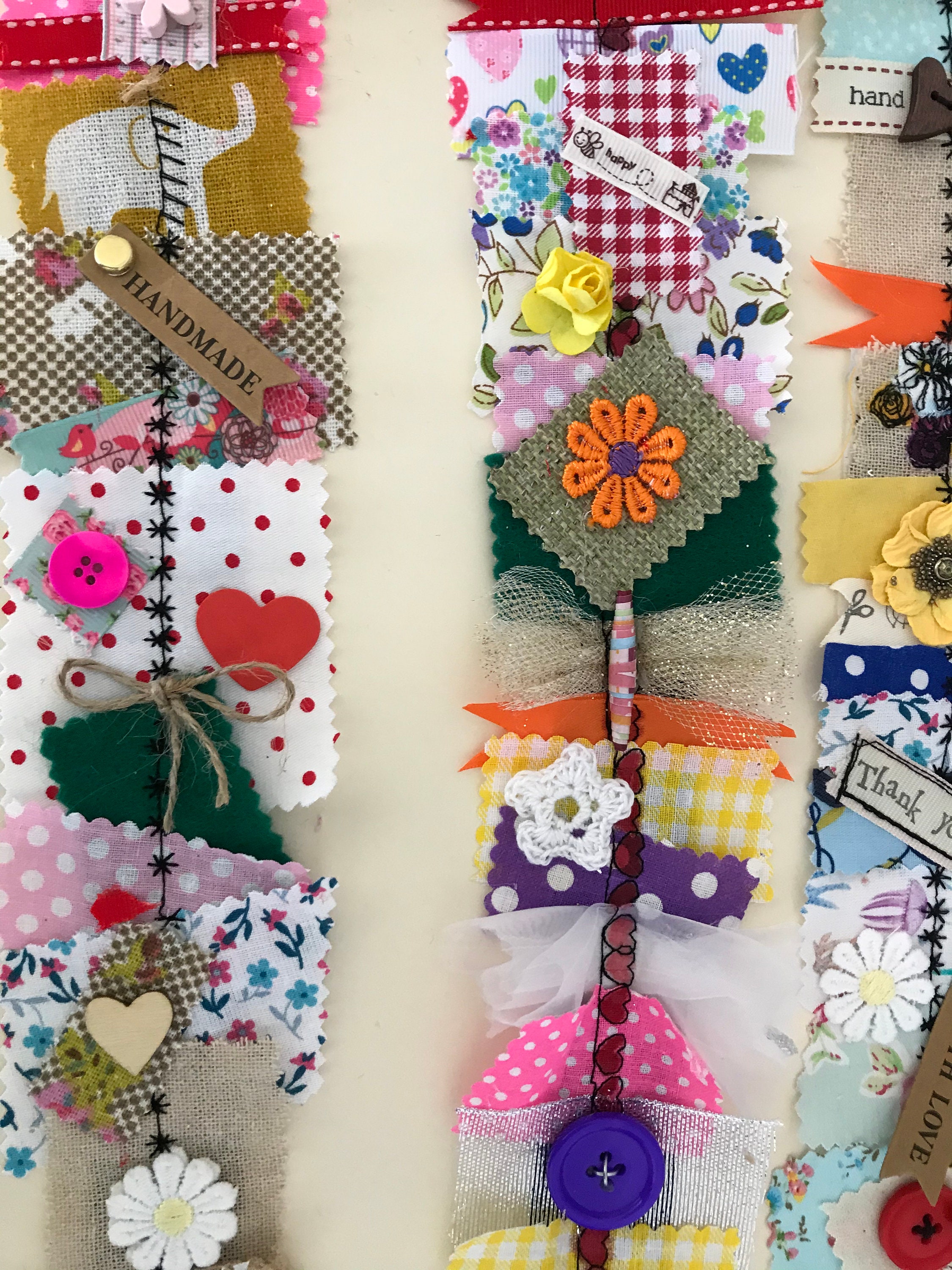 Snippet roll / fabric junk journal roll / fabric scraps