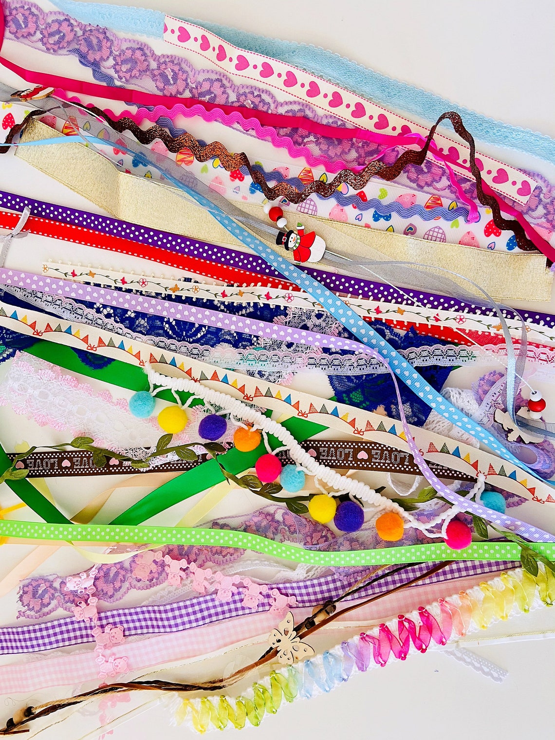 Trimmings Fabric Trimmings Pack of Mixed Trimmings Lace Etsy UK