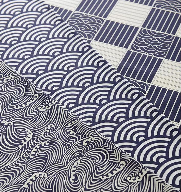 Oriental fabric, 100% cotton, geometric print, square, swirl or fan d…