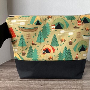 Sac de grande taille, sac à tricoter, sac de projet à tricoter, sac de projet, sac de projet à tricoter, sac à fermeture éclair, camping, camp, tentes