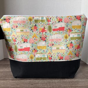 Sac de grande taille, sac à tricoter, sac de projet de tricot, sac de projet, sac de projet à tricoter, sac à fermeture éclair, caravanes, camping