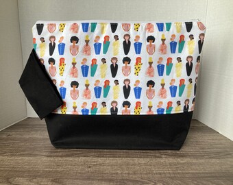 Large Sized bag, knitting bag, knitting project bag, project bag, project bag for knitting, zippered bag, women