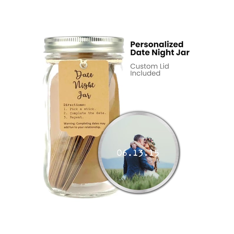 Anniversary gift date night jar with romantic keepsake activities