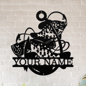 Crappie Fishing Metal Monogram