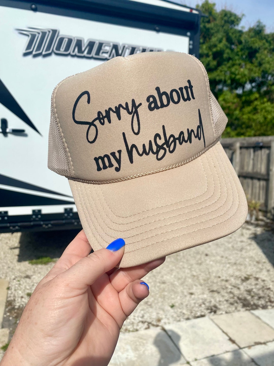 CAMO/CREAM HAT - SORRY ABOUT MY HUSBAND main image 0