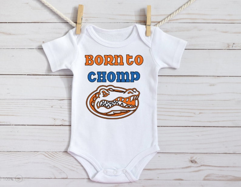 Born to chomp Florida Gators baby onesie/ bodysuit//Gerber Etsy