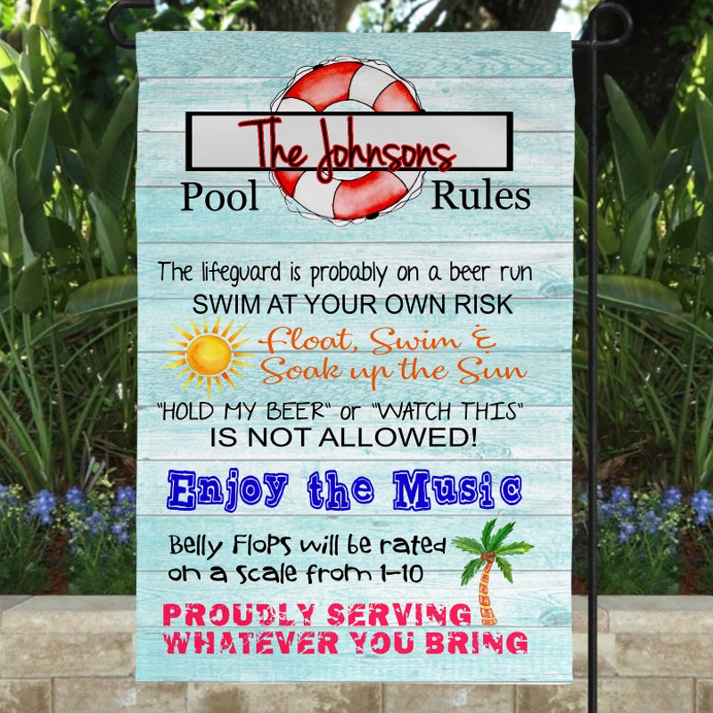 Pool Rules Sign - Etsy