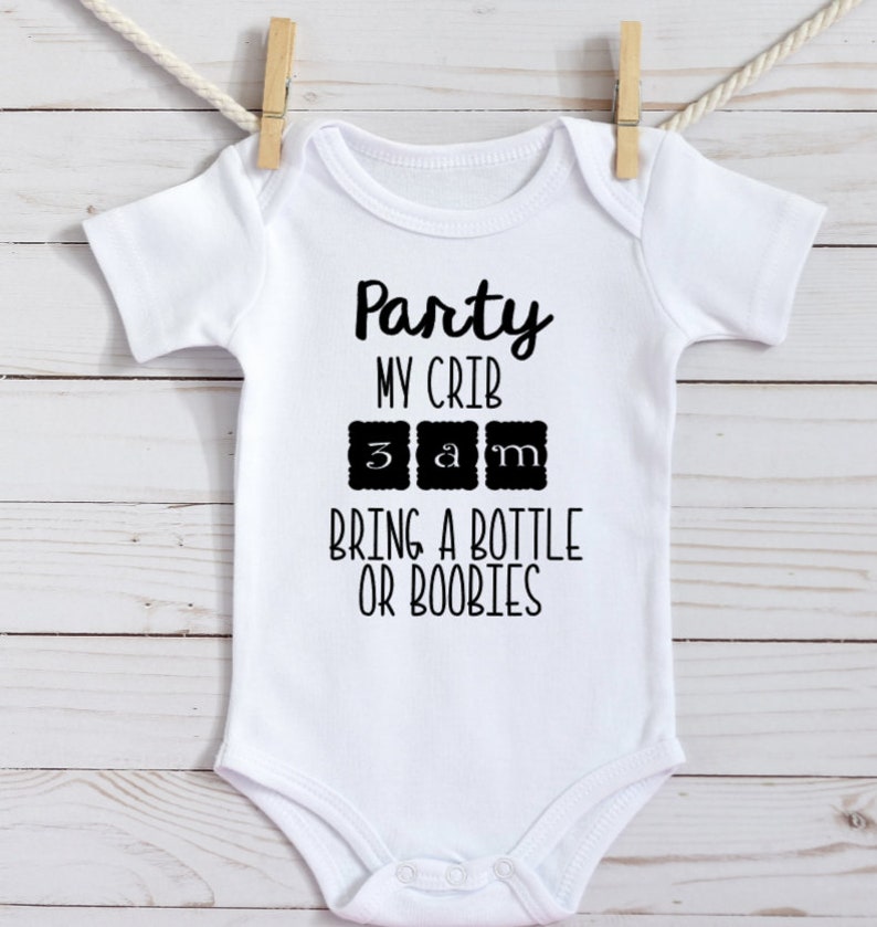 Funny Baby Vest Baby Shower Gift Boys Girls Bodysuit Grow Party 3am My Crib