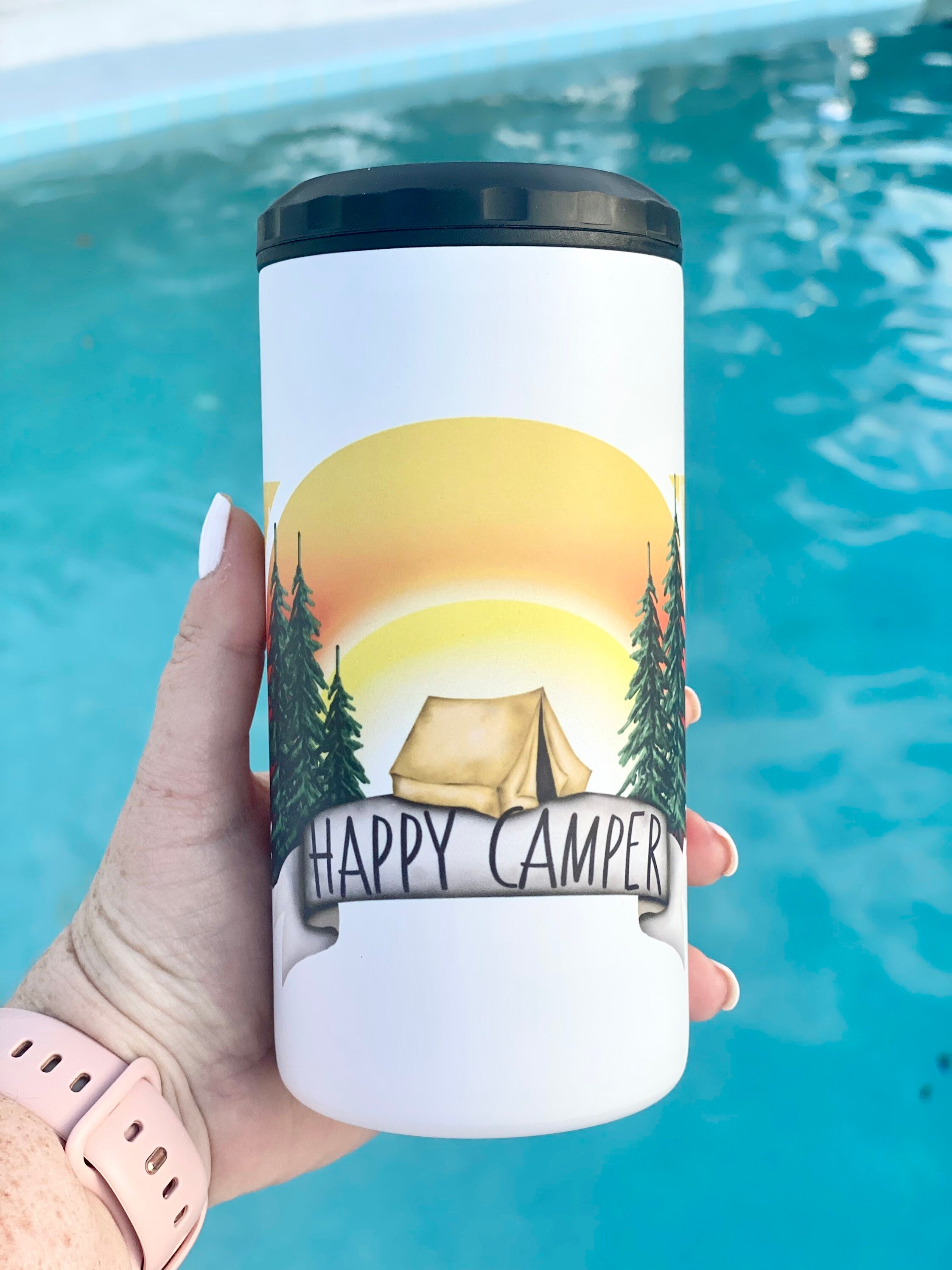 Happy Camper Skinny Can Cooler (12oz)