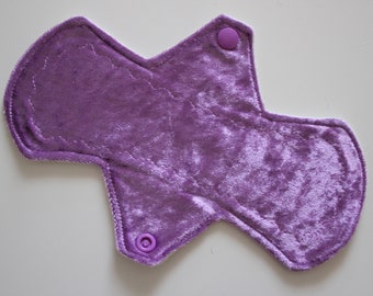 8" liner, reusable cloth pantyliner - lilac crushed velvet