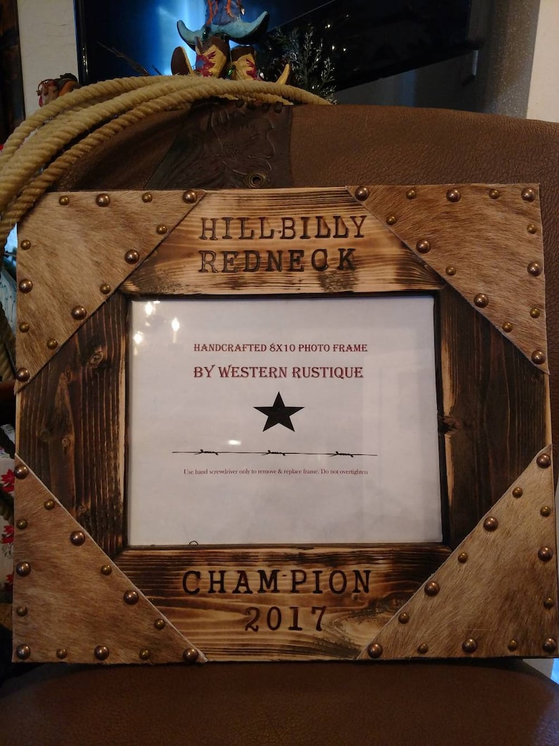 Customized AWARDS 8x10 Photo Frame with Hair on Hide Customized for your Assoc