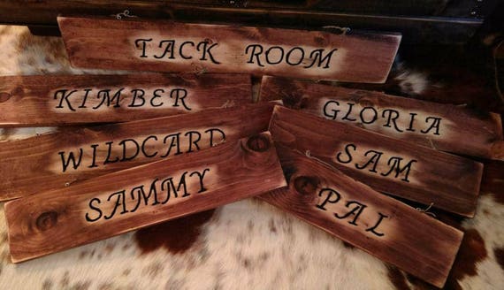 Customized Wood Stall Signs Add Your Own Horse Shoes