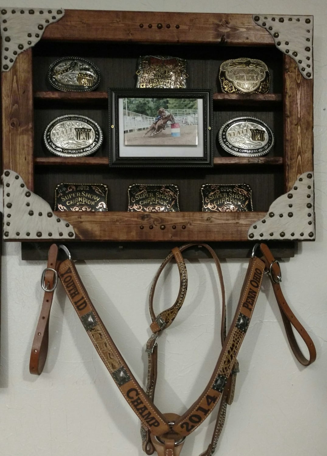 Belt Buckle Display Case with 5x7 Picture Frame and AWARD Etsy