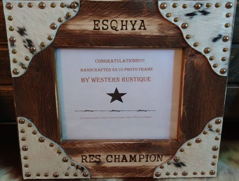 Customized AWARDS 8x10 Photo Frame with Hair on Hide Customized for your Assoc