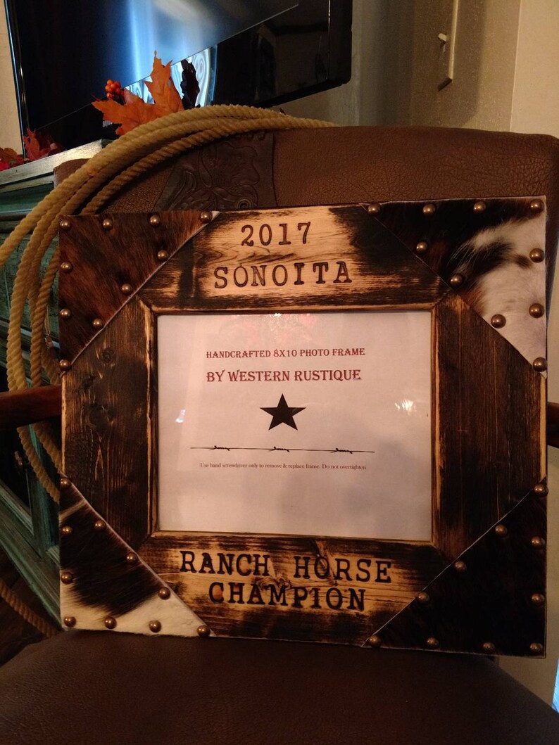 Customized AWARDS 8x10 Photo Frame with Hair on Hide Customized for your Assoc