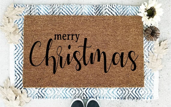 Merry Christmas Doormat Christmas Welcome Mat Coir Doormat Christmas Decor Personalized Doormat Funny Doormats Christmas Doormats