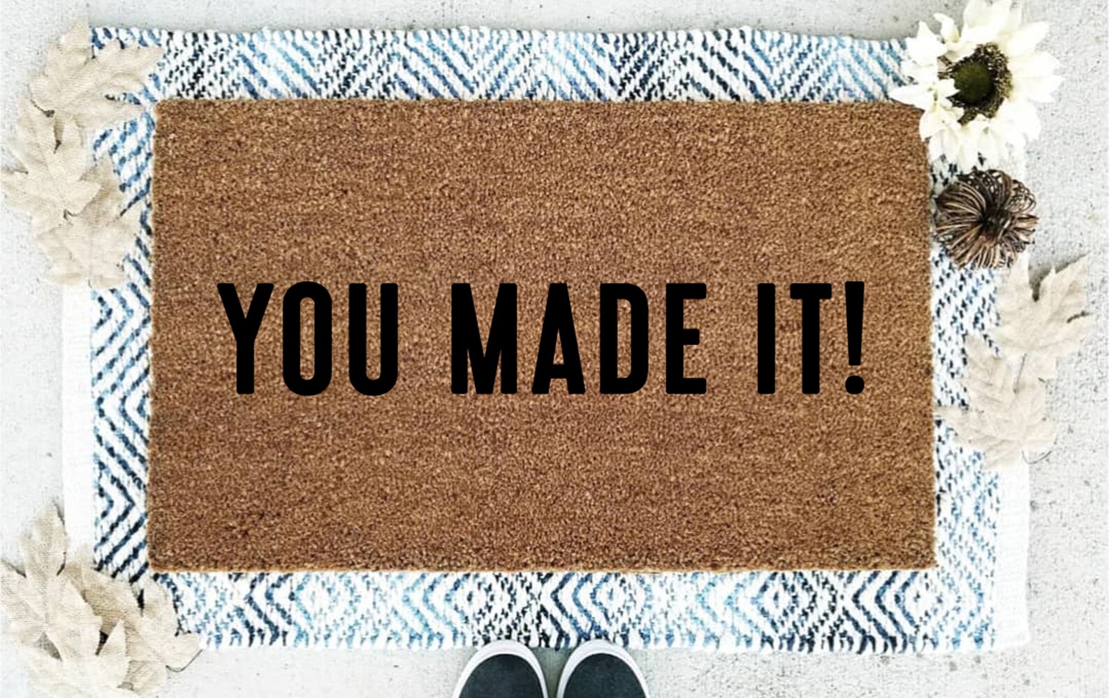 You Made It Doormat Flocked Coir Doormat You Made It Etsy