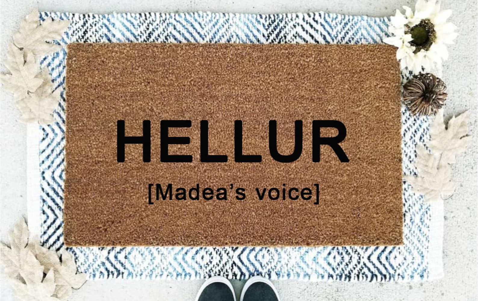 Hellur Doormat Flocked Coir Doormat Hellur Madea Funny Etsy