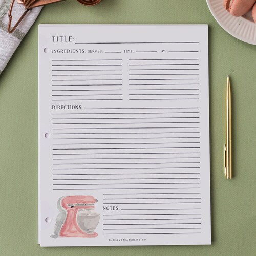 4x6 or 5x7 Recipe Card Sheet Protectors for Full Size Recipe Etsy