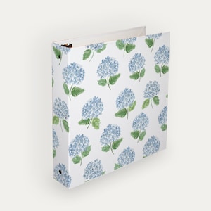 Hydrangea 3-Ring Binder - Recipe Binder, Organization, Planner Binder, Floral Binder, Watercolor Floral Binder, Preppy Binder