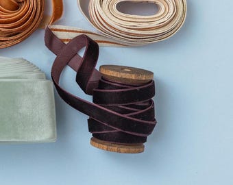 Velvet Ribbon - Plum - 3/8 Inch