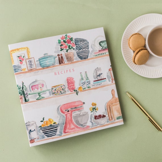 Mini Recipe Binder - Kitchen Shelves - 3 Ring Binder for Recipe Organization and Storage - Add Tab Dividers