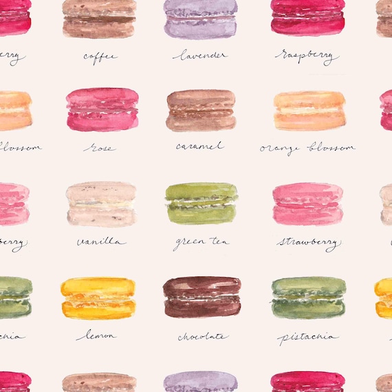 Wrapping Paper - Macarons Wrapping Paper, Macaron flavors, Macarons Gift Wrap, cute gift wrap, cute wrapping paper, birthday gift
