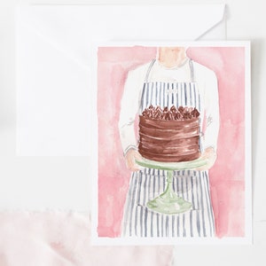 Take the Cake Birthday Card - Cake Illustration, Chocolate Cake, Birthday Card, Birthday Cake Card, Layer Cake Illustration, Foodie Card