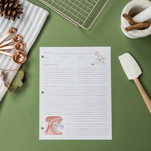 4x6 or 5x7 Recipe Card Sheet Protectors for Full Size Recipe Etsy