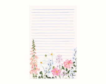 Summer Blossoms Lined Notepad