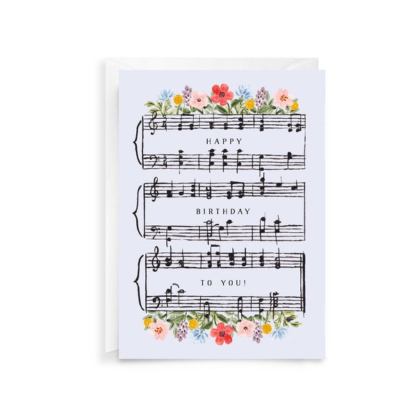 Birthday Song Card - Musical Birthday Card with Flowers