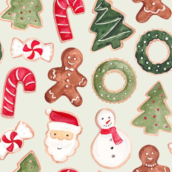 Christmas Wrapping Paper - Christmas Cookies, Cookies Giftwrap, Holiday Gift Wrap, Fun Holiday Gift Wrap, Santa Gift Wrap, Cookie Gift Wrap