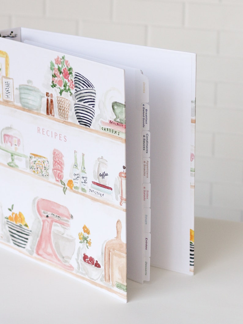 PREORDER Kitchen Shelves 3Ring Recipe Binder Add Tab Dividers Etsy