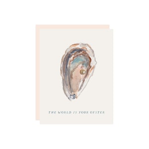 Graduation Card - The World is Your Oyster - Watercolor Greeting Card