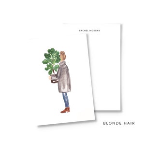 Papeterie personnalisée de maman de plante - carte personnalisée, cartes de correspondance plates, papeterie de plante d'intérieur, papeterie personnalisée, papeterie mignonne