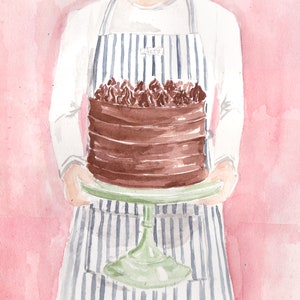Cake Art Print - Kitchen Art, Food Illustration, Cake Illustration, Food Art Print, Kitchen Decor, Foodie Art, Cute Food Art Print