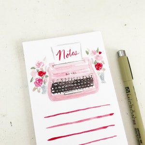 Retro Pink Typewriter Notepad