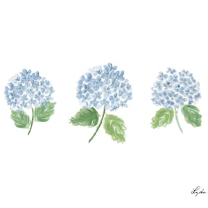 Blue Hydrangeas Art Print