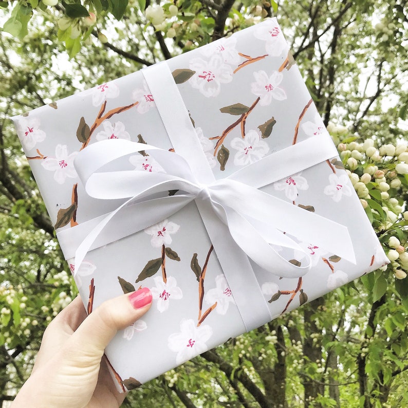 Floral Wrapping Paper  Cherry Blossoms gift wrap spring gift image 1