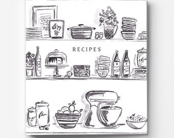 Kitchen Shelves Recipe Binder Collection  ~~  Artwork by Lydia Carns  ~~ 